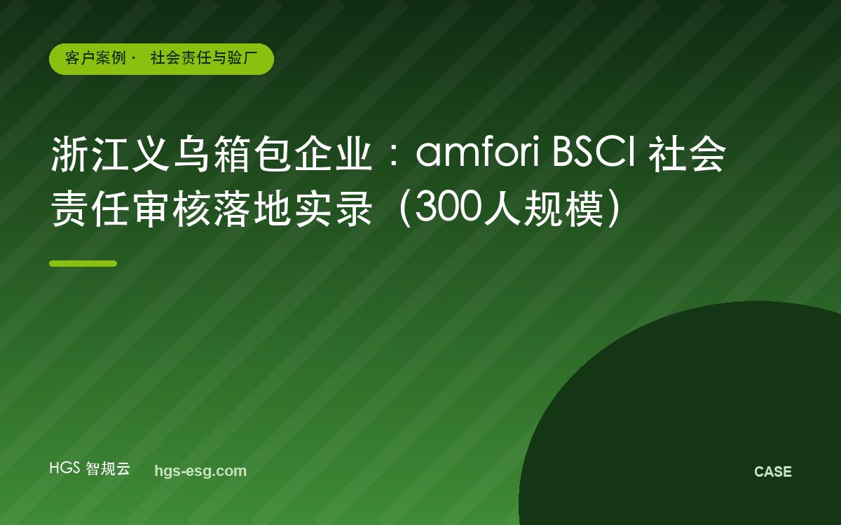 浙江义乌箱包企业：amfori BSCI 社会责任审核落地实录（300人规模）
