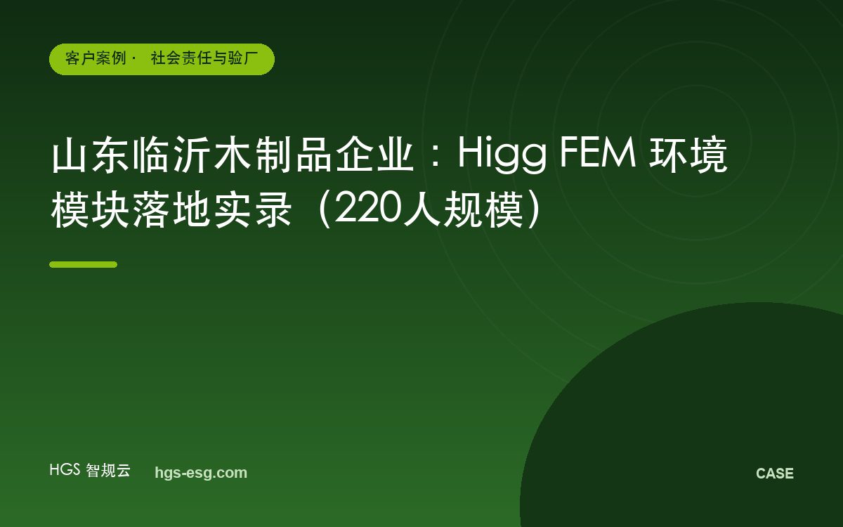 山东临沂木制品企业：Higg FEM 环境模块落地实录（220人规模）