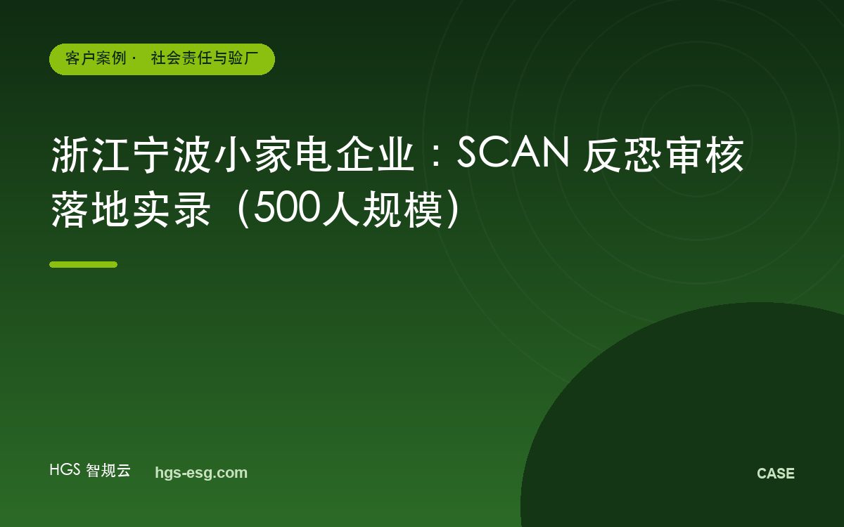浙江宁波小家电企业：SCAN 反恐审核落地实录（500人规模）
