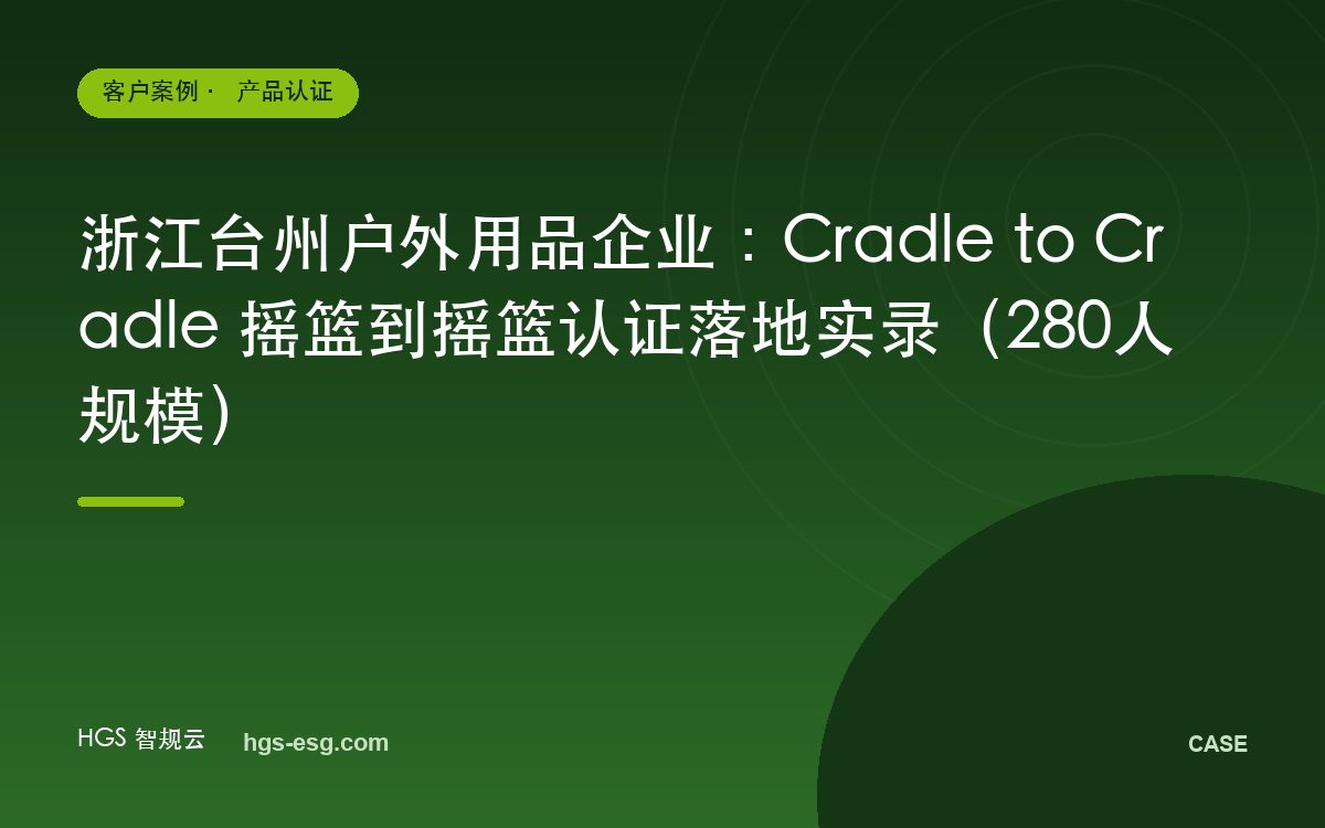 浙江台州户外用品企业:Cradle to Cradle 摇篮到摇篮认证落地实录(280人规模)