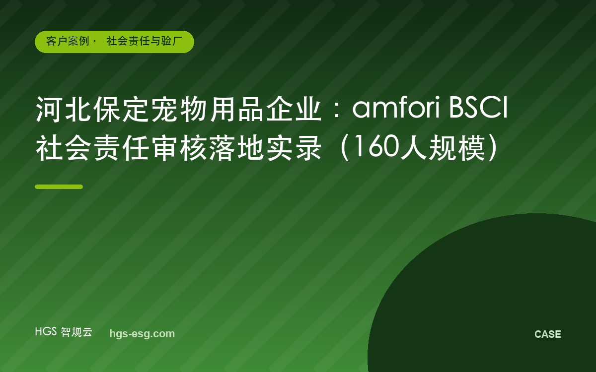河北保定宠物用品企业：amfori BSCI 社会责任审核落地实录（160人规模）