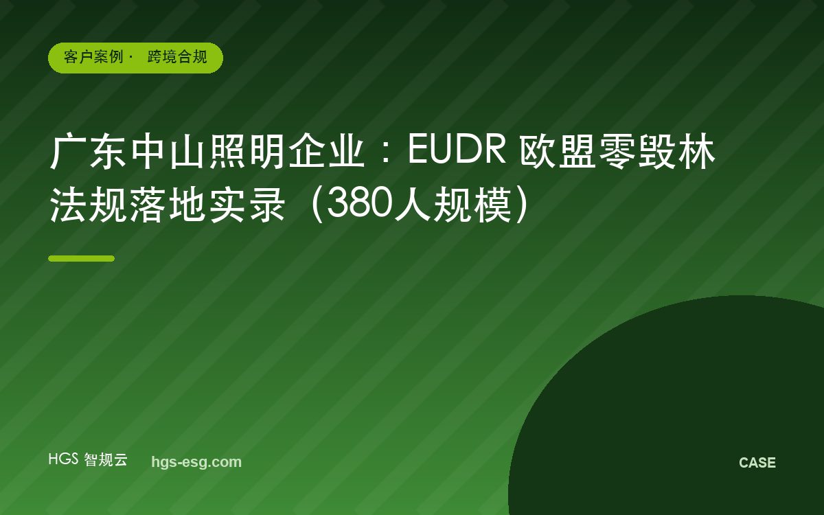 广东中山照明企业：EUDR 欧盟零毁林法规落地实录（380人规模）