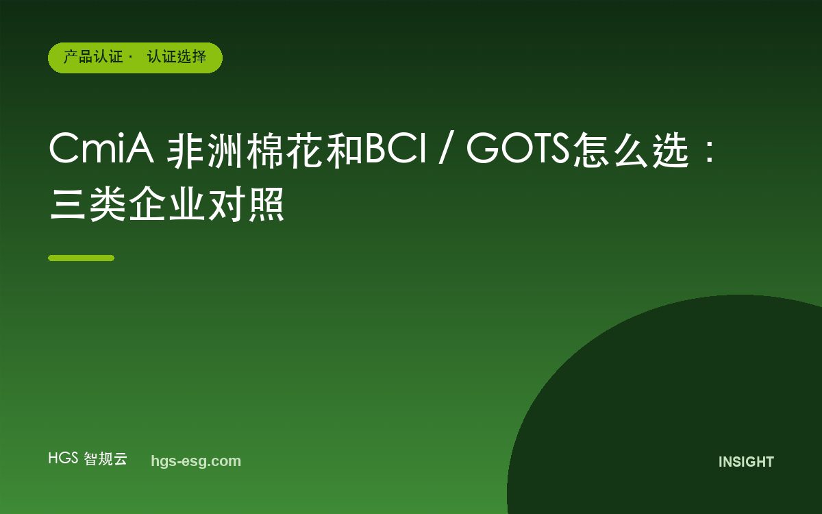 CmiA 非洲棉花和BCI / GOTS怎么选：三类企业对照