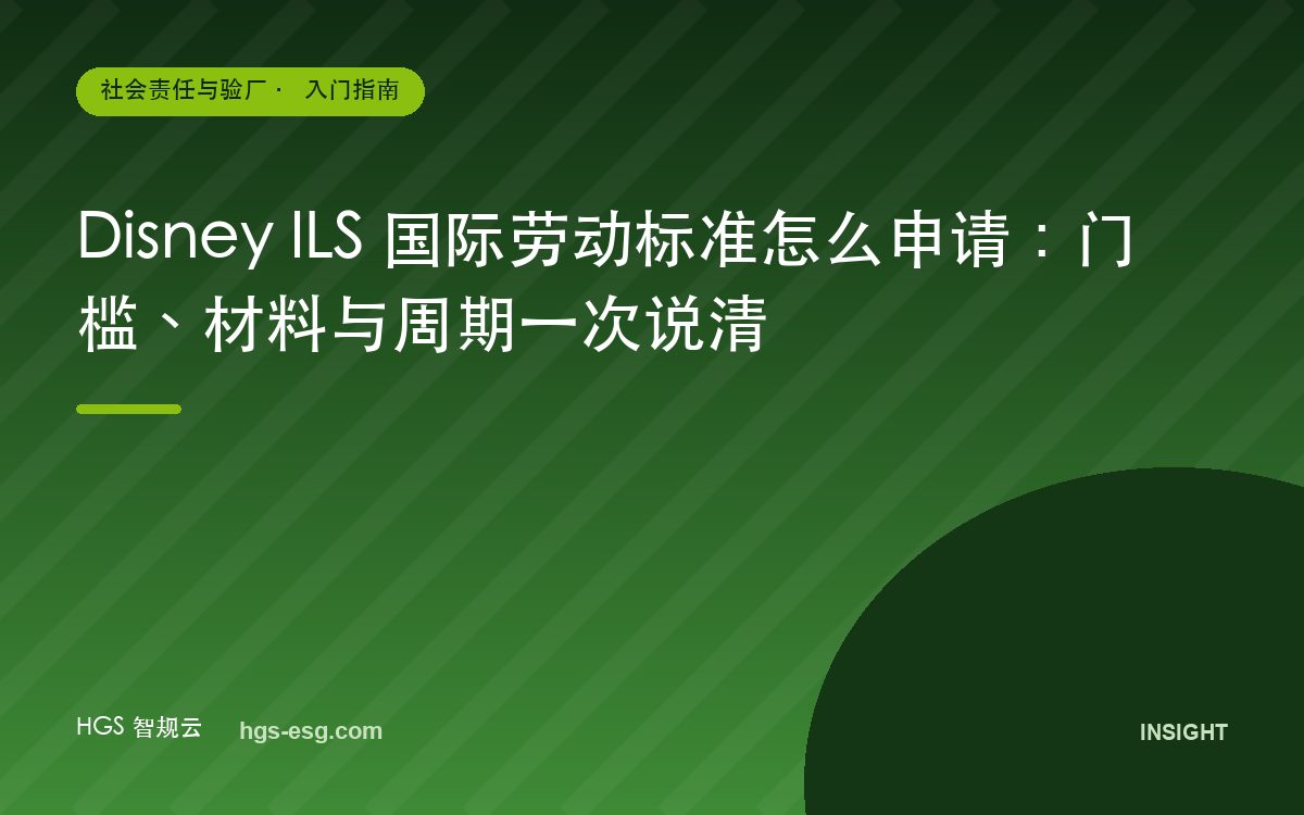 Disney ILS 国际劳动标准怎么申请:门槛、材料与周期一次说清