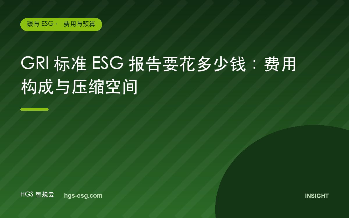 GRI 标准 ESG 报告要花多少钱:费用构成与压缩空间