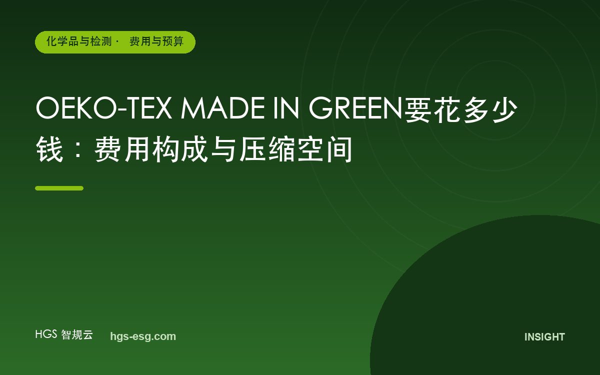 OEKO-TEX MADE IN GREEN要花多少钱:费用构成与压缩空间