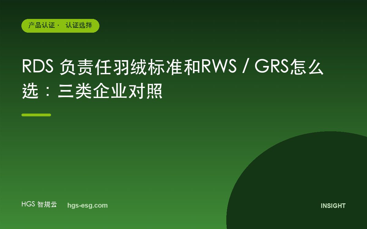 RDS 负责任羽绒标准和RWS / GRS怎么选：三类企业对照